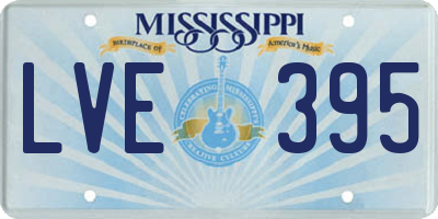 MS license plate LVE395