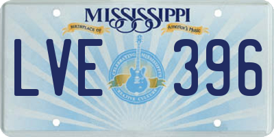 MS license plate LVE396