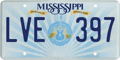 MS license plate LVE397