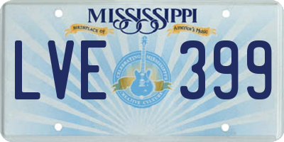 MS license plate LVE399