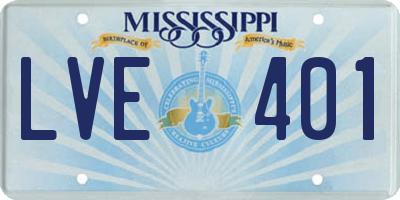 MS license plate LVE401