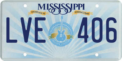 MS license plate LVE406
