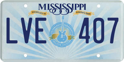MS license plate LVE407