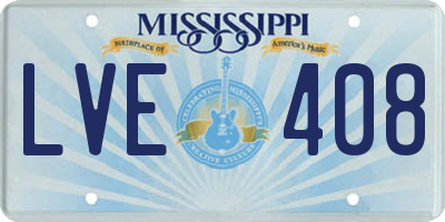 MS license plate LVE408
