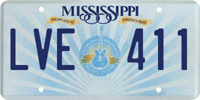 MS license plate LVE411
