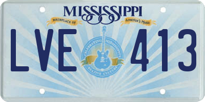 MS license plate LVE413