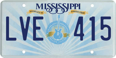 MS license plate LVE415