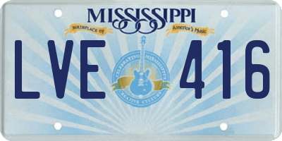 MS license plate LVE416