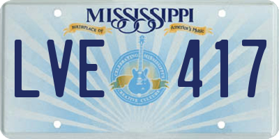 MS license plate LVE417