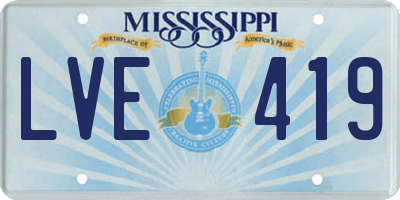 MS license plate LVE419