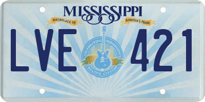 MS license plate LVE421