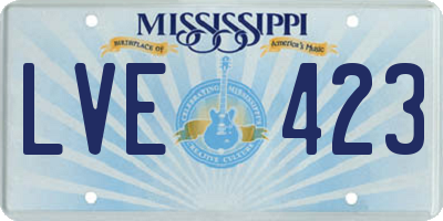 MS license plate LVE423