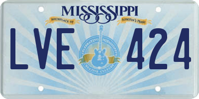 MS license plate LVE424