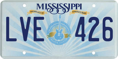 MS license plate LVE426