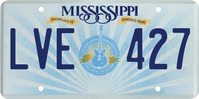 MS license plate LVE427