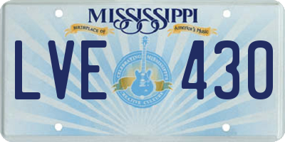 MS license plate LVE430