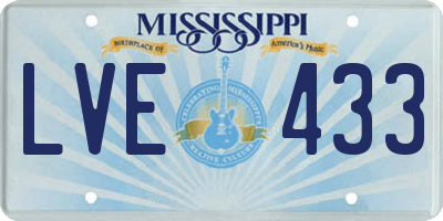 MS license plate LVE433