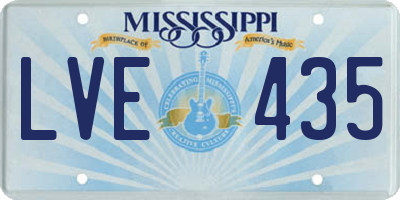 MS license plate LVE435
