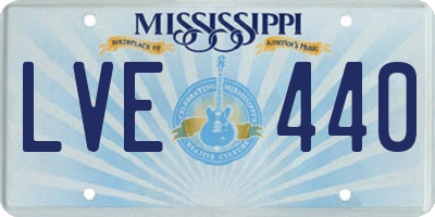 MS license plate LVE440