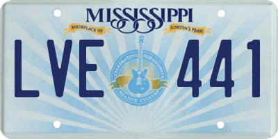 MS license plate LVE441