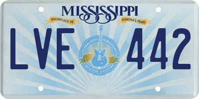 MS license plate LVE442