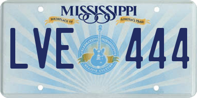 MS license plate LVE444