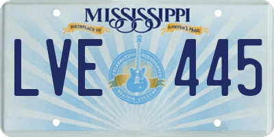 MS license plate LVE445
