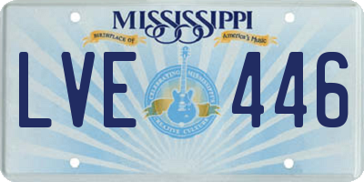 MS license plate LVE446