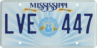 MS license plate LVE447