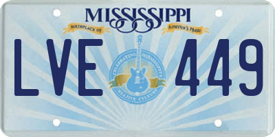 MS license plate LVE449