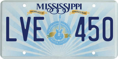 MS license plate LVE450