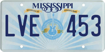 MS license plate LVE453