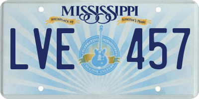 MS license plate LVE457