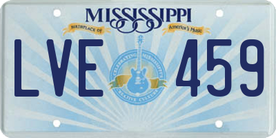 MS license plate LVE459