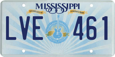 MS license plate LVE461