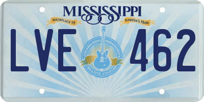 MS license plate LVE462