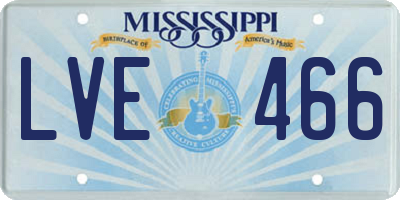 MS license plate LVE466