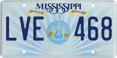 MS license plate LVE468