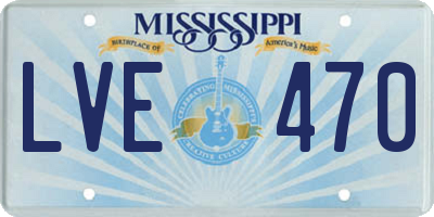 MS license plate LVE470