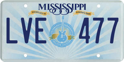 MS license plate LVE477