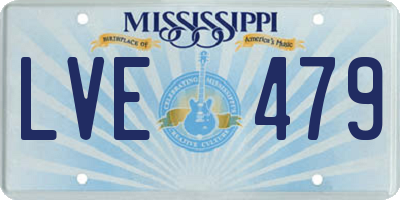 MS license plate LVE479