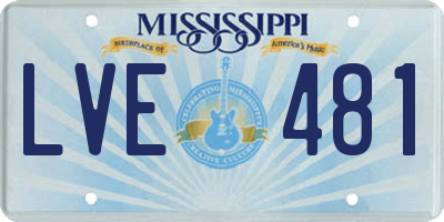 MS license plate LVE481