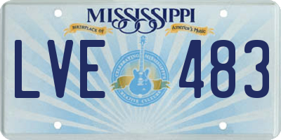 MS license plate LVE483