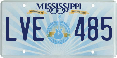 MS license plate LVE485