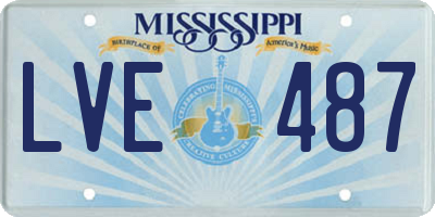 MS license plate LVE487