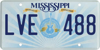 MS license plate LVE488