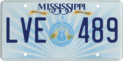 MS license plate LVE489