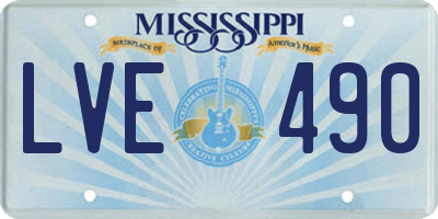 MS license plate LVE490