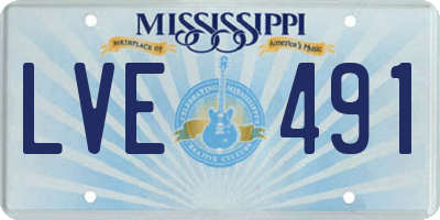 MS license plate LVE491