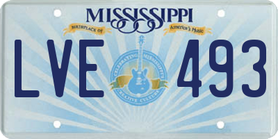 MS license plate LVE493